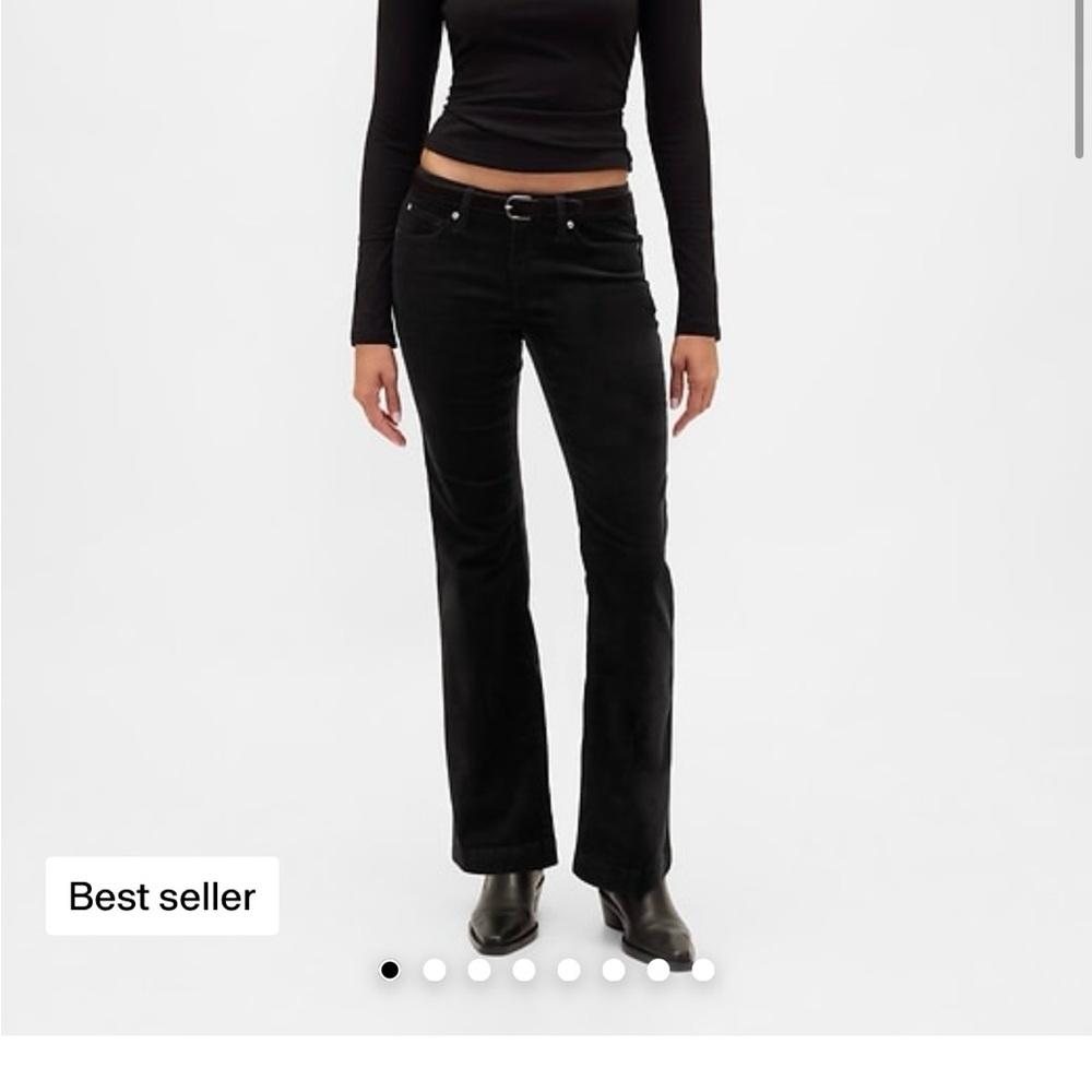 GAP Long & Lean Black Corduroy Pants